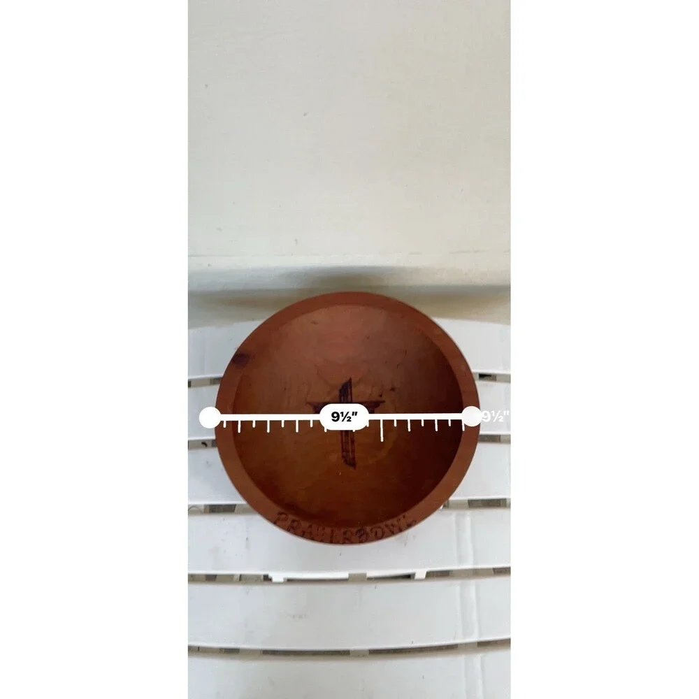 PrayerBowls Noah Large Handcrafted Wooden Prayer Bowl Cherry Wood 9.5